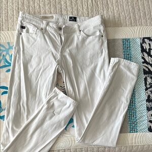 AG Adriano Goldschmied White Cropped Jeans
